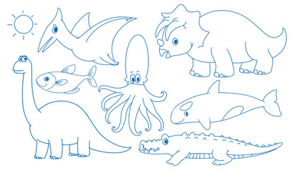 Doodle sketch design set