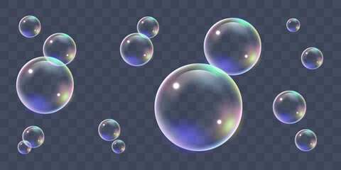 シャボン玉　カラフル　虹色　リアル