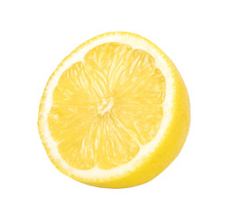 lemon fruit slices isolated on white background, Fresh and Juicy Lemon, clipping path, single.