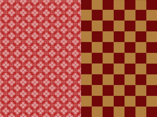 市松模様と小紋の和風背景