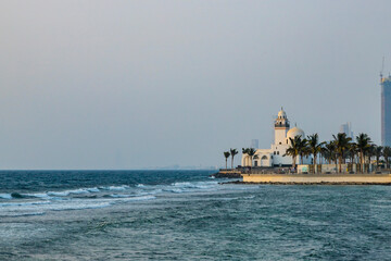 Fototapeta premium Jeddah Island Mosque -Waterfront in jeddah,KSA