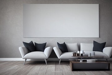 mock up wall interior. Wall art. 3d rendering, 3d illustration