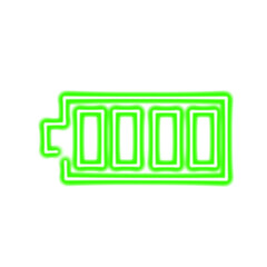 Battery status neon icon
