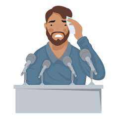 man speaking with glossophobia