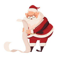 santa claus reading gifts list