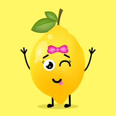 Vector Illustration Cute Lemon Character