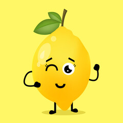 Vector Illustration Cute Lemon Character