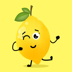 Vector Illustration Cute Lemon Character