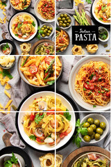 Obraz na płótnie Canvas Collage made of Pasta assortment.
