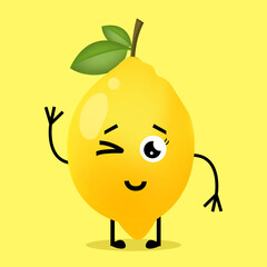 Vector Illustration Cute Lemon Character