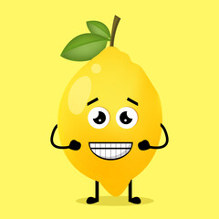 Vector Illustration Cute Lemon Character