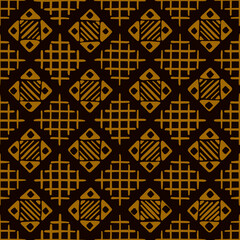black repetitive background with brown geometric shapes. hand drawn squares. vector seamless pattern. fabric swatch. wrapping paper. continuous design template for textile, linen, home decor, apparel