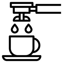 mocha pot line icon