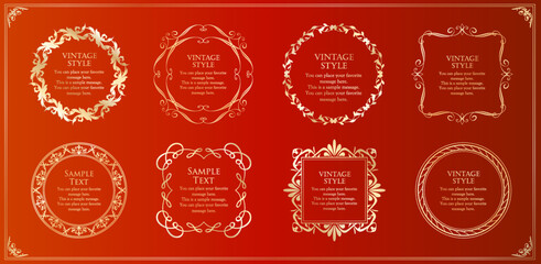 Christmas motif frame design set. Gorgeous and elegant design material