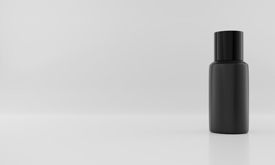 3d product background for cosmetic brand mockup with black cosmetic bottle. 3d rendering product illustration