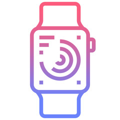 smartwatch line gradient icon