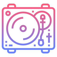 turntable line gradient icon