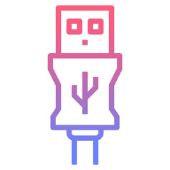 USB line gradient icon