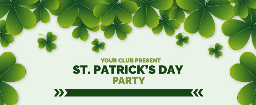 Happy St Patricks Day Horizontal Banner Template Vector Design