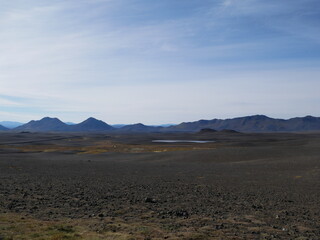 An Icelandic desertic vulcan landscape