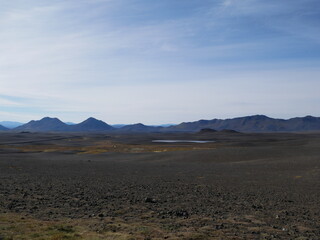 An Icelandic desertic vulcan landscape