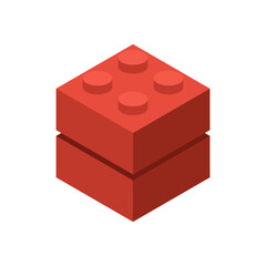 Obraz premium Toy bricks colored isometric vector illustration