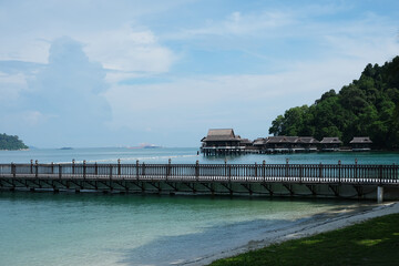 Fototapeta na wymiar The beautiful jetty at pangkor island, malaysia.