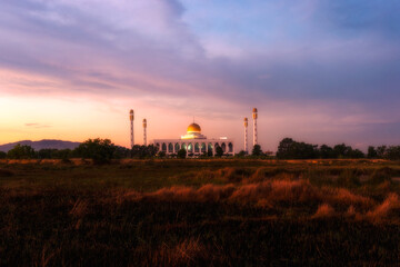 Fototapeta na wymiar Central Mosque of Songkhla Province HATYAI thailand