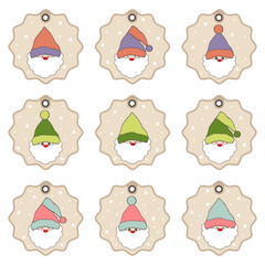 Merry Christmas and New Year gift tags.