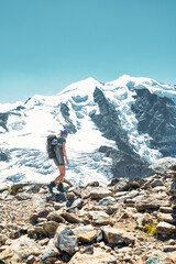 A woman during a high-altitude trek