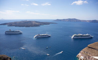 Cruise ships off the coast of Dubrovnik,Croatia. 