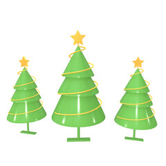3D Christmas tree isolated
