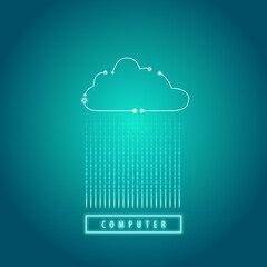 cloud computer illustration icon