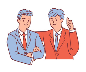 笑顔のサラリーマン2人