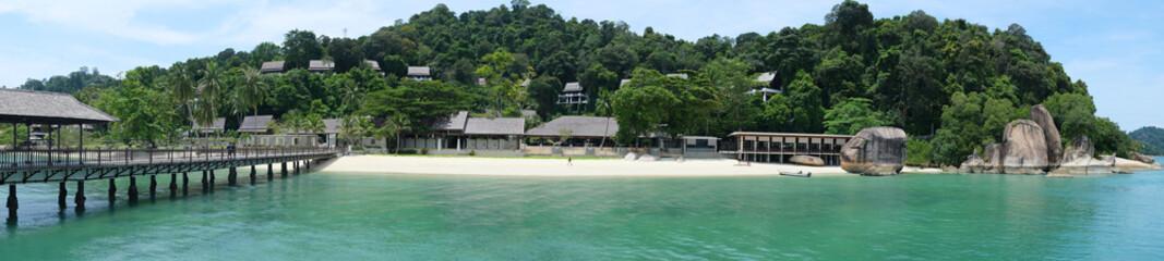 Beautiful malacca straits of celebes sea with overlooking the beautiful pangkor laut resort.