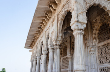 isolated vintage white marble pillars artistic design from flat angle