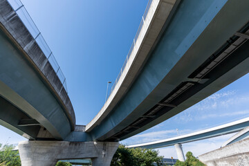 自動車専用道路のジャンクションの風景
