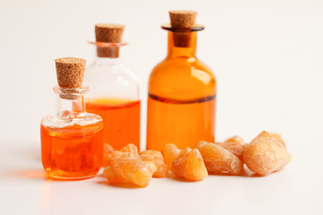 Frankincense or olibanum aromatic resin used in incense and perfumes..
