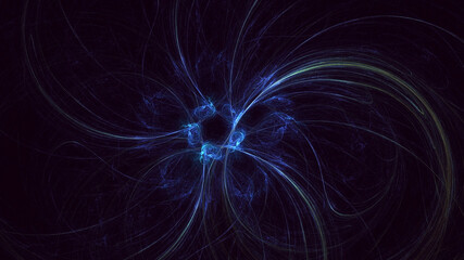 3D rendering abstract multicolor fractal light background