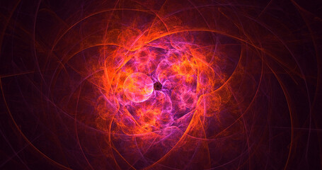 3D rendering abstract multicolor fractal light background