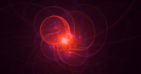 3D rendering abstract red fractal light background
