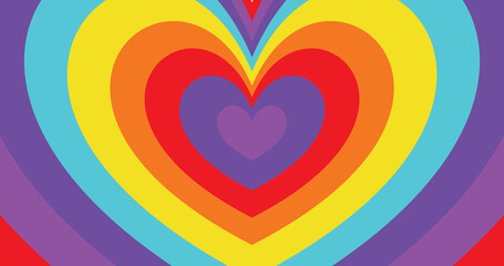 contrast rainbow colorful heart love background