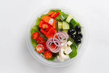 greek salad on the white background
