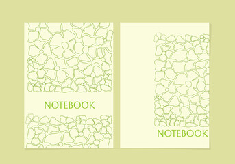 set of notebook designs with hand drawn flowers.beautiful and cute background design.For cover, planners, brochures, books, catalogs,diary