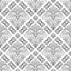 Classic seamless vector pattern whith black and white lines. Damask orient ornament. Classic vintage background. Orient pattern for fabric, wallpapers and packaging