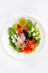 greek salad on the white background