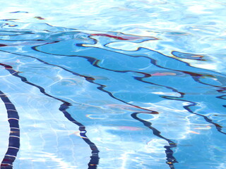 Steps of the pool under water
