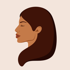 Portrait of a beautiful Indian woman. Profile.

