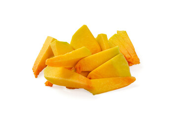 Chopped Pumpkin Isolated, Sweet Winter Squash, Cut Acorn Pumpkins