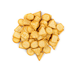 Crackers Pile, Crackers of Different Geometric Shapes, Cookies Isolated